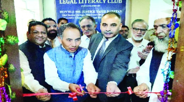 Justice Tashi Rabstan inaugurating LLC at Srinagar on Saturday. Justice Tashi Rabstan inaugurating LLC at Srinagar on Saturday.