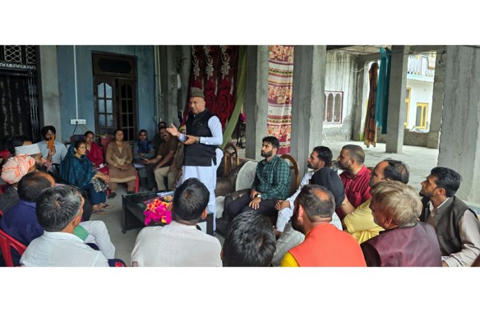 MP Gulam Ali Khatana addressing a gathering in Mahore. MP Gulam Ali Khatana addressing a gathering in Mahore.