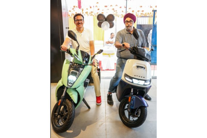 Ravneet Singh Phokela, Chief Business Officer, Ather Energy, launching 1st experience centre in Srinagar on Wednesday. Ravneet Singh Phokela, Chief Business Officer, Ather Energy, launching 1st experience centre in Srinagar on Wednesday.
