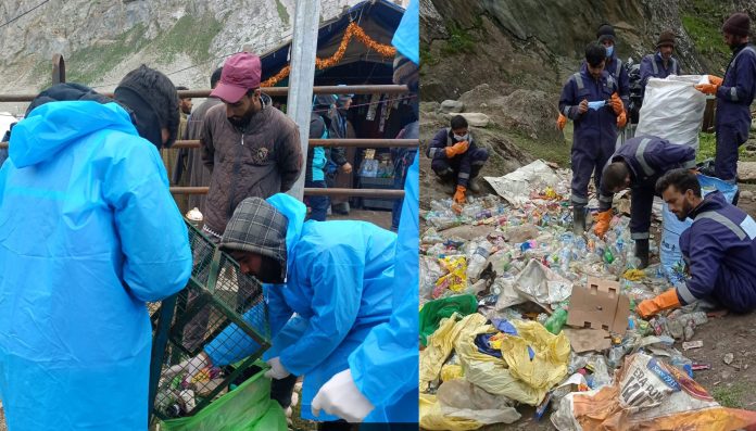 114.57 Tons Of Waste Collected Along Amarnath Yatra Route In Kashmir 114.57 Tons Of Waste Collected Along Amarnath Yatra Route In Kashmir