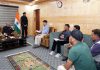 LG Ladakh interacting with members of various delegations in Kargil on Thursday.