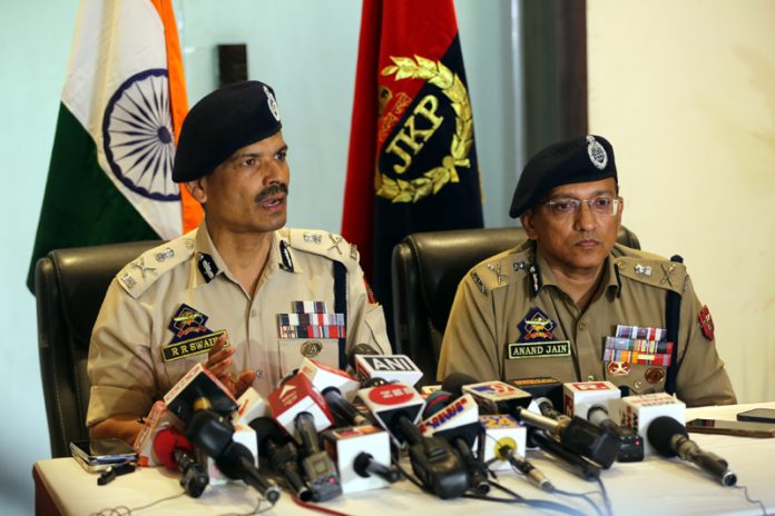 DGP R R Swain at a media interaction in Jammu. DGP R R Swain at a media interaction in Jammu.