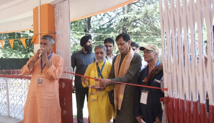 Union Minister of State for Home Nityanand Rai inaugurating Uma Bhagwati Temple at Brariangan, Anantnag on Sunday.