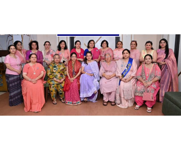 Members of Inner Wheel Club during the installation ceremony of new president and members at Jammu on Saturday. Members of Inner Wheel Club during the installation ceremony of new president and members at Jammu on Saturday.