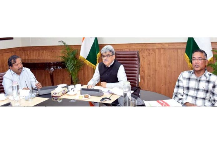 Chief Secretary Atal Dulloo chairing a meeting on Tuesday. Chief Secretary Atal Dulloo chairing a meeting on Tuesday.