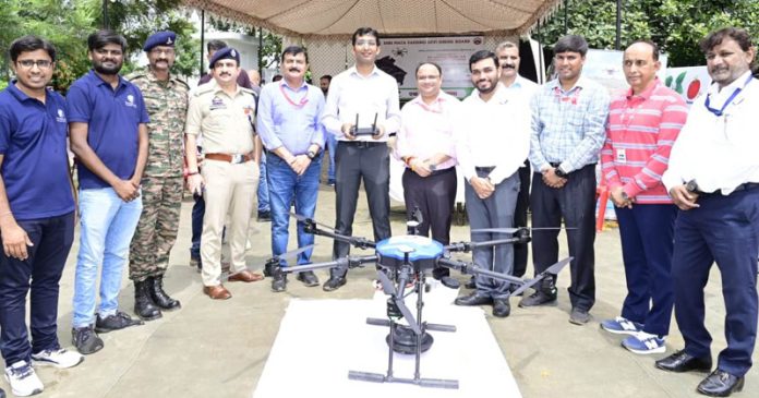 CEO Shrine Board and others at the launch of Drone-based seed dispersal over Trikuta Hills.