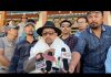 Jigmet Rafstan, newly elected Youth President, LBA addressing media persons in Leh on Monday.