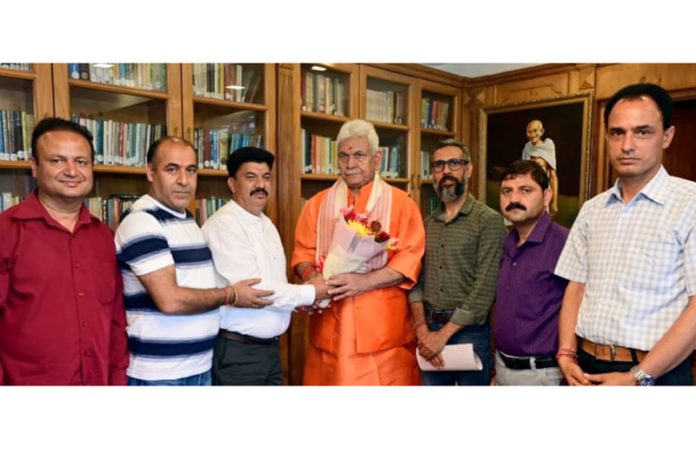 LG Manoj Sinha meeting delegation of minority employees at Raj Bhawan. LG Manoj Sinha meeting delegation of minority employees at Raj Bhawan.