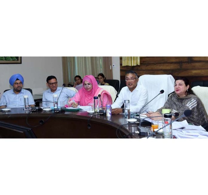 Principal Secretary APD Shaliendra Kumar chairing a meeting on Friday. Principal Secretary APD Shaliendra Kumar chairing a meeting on Friday.