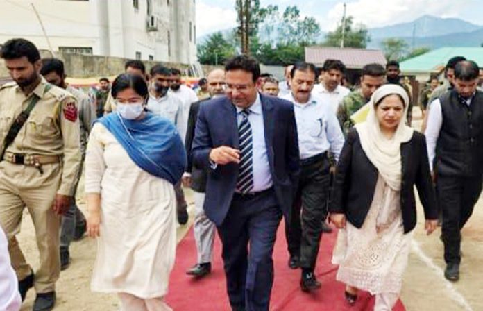 Justice Wasim Sadiq Nargal during visit to Kupwara on Saturday. Justice Wasim Sadiq Nargal during visit to Kupwara on Saturday.