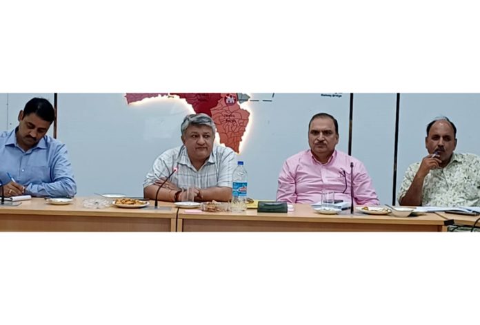 DDC Reasi Vishesh Mahajan chairing a meeting on Tuesday.