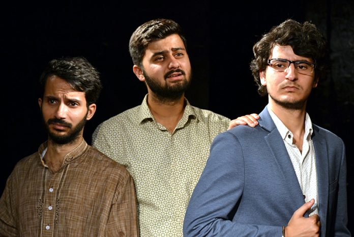 A scene from play 'Reed Rahit' staged at Jammu on Sunday. A scene from play 'Reed Rahit' staged at Jammu on Sunday.