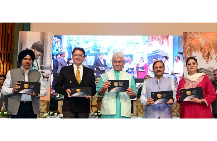 LG Manoj Sinha along with other dignitaries during the Certificate Award Ceremony. LG Manoj Sinha along with other dignitaries during the Certificate Award Ceremony.
