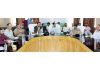 Principal Secretary Home Chandraker Bharti chairing a meeting on Tuesday.