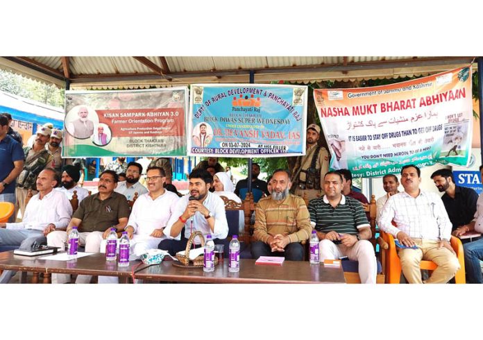 Deputy Commissioner Dr. Devansh Yadav alongwith others during Block Diwas at Kishtwar.