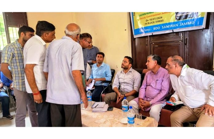 DC Jammu listening public grievances on Wednesday.