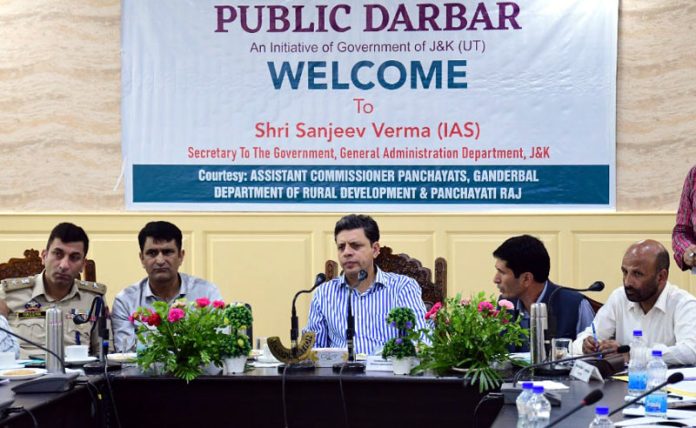 Commissioner Secretary GAD during a public darbar on Thursday. Commissioner Secretary GAD during a public darbar on Thursday.