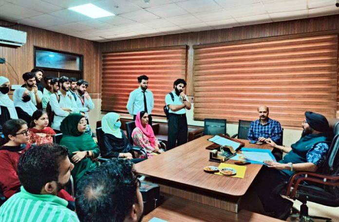 GMC Rajouri Principal Dr AS Bhatia interacting with media and students. GMC Rajouri Principal Dr AS Bhatia interacting with media and students.