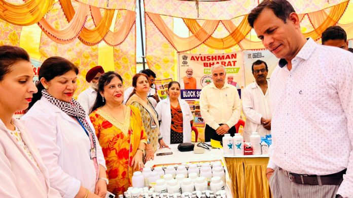 Principal Secretary PDD H Rajesh Prasad inspecting a stall during Public Darbar. Principal Secretary PDD H Rajesh Prasad inspecting a stall during Public Darbar.