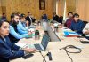 Advisor to LG Ladakh, Dr Pawan Kotwal, chairing a meeting in Leh on Friday.