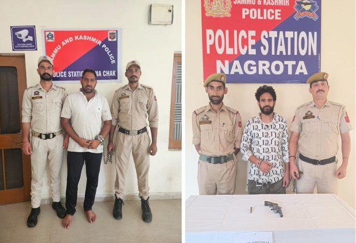 Two Criminals Arrested In Jammu, Country-Made Pistol Seized