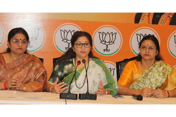 BJP leaders at a press conference at Jammu on Saturday. BJP leaders at a press conference at Jammu on Saturday.