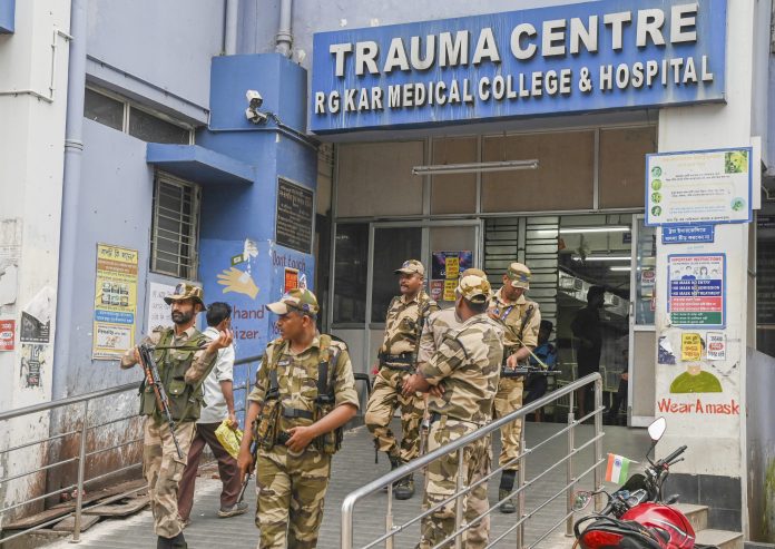 CISF personnel at RG Kar College and Hospital
