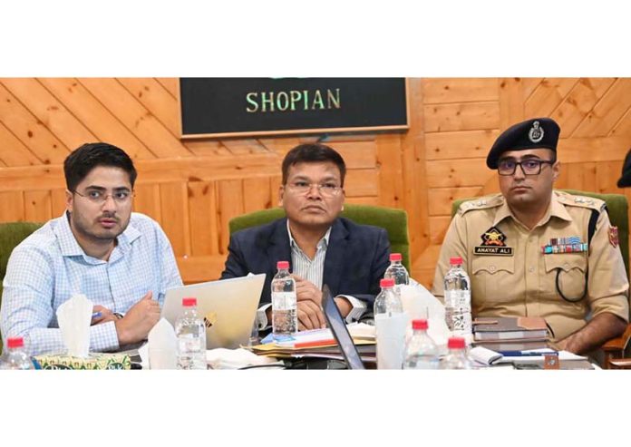 EEO Nelapatla Ashok Babu chairing a meeting on Wednesday.