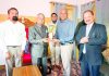 Chairman of 5th Finance Commission for UTs meeting with Lt Governor B D Mishra at Leh.