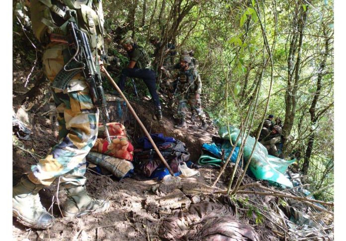 Recoveries made from a hideout in Darhal area of Rajouri on Tuesday. -Excelsior/Imran Recoveries made from a hideout in Darhal area of Rajouri on Tuesday. -Excelsior/Imran