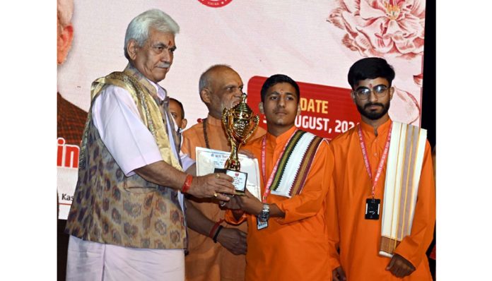 LG Manoj Sinha at a function in Katra on Friday.