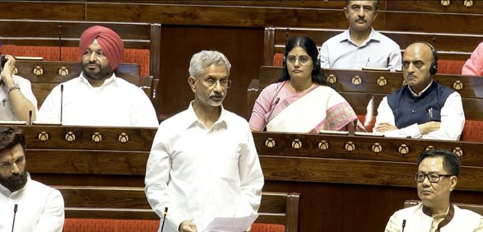 External Affairs Minister S Jaishankar speaking in the Rajya Sabha on Tuesday. (UNI) External Affairs Minister S Jaishankar speaking in the Rajya Sabha on Tuesday. (UNI)