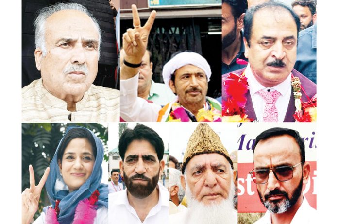 Candidates who filed nomination papers in Kashmir on Tuesday.