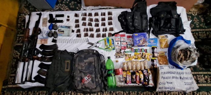 Arms and ammunition recovered from slain militants in Kupwara. - Excelsior/Aabid Nabi Arms and ammunition recovered from slain militants in Kupwara. - Excelsior/Aabid Nabi