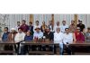 LAB and KDA leaders addressing a press conference at Leh on Sunday.