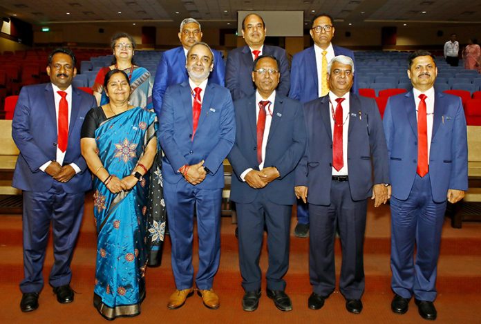 NHPC officers posing for a group photograph at Annual General Meeting in Faridabad on Wednesday. NHPC officers posing for a group photograph at Annual General Meeting in Faridabad on Wednesday.