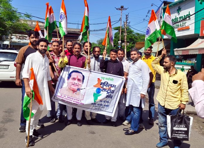 MRM activists taking out Tiranga Rally in Jammu on Tuesday.