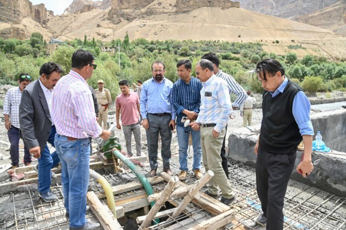 CEC, Kargil, Dr. Mohd Jaffer Akhoon reviewing the developmental projects in Shargole Constituency on Wednesday.