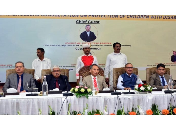 Justice Tashi Rabstan along with other dignitaries during inauguration of Annual Consultation at Srinagar on Saturday. Justice Tashi Rabstan along with other dignitaries during inauguration of Annual Consultation at Srinagar on Saturday.
