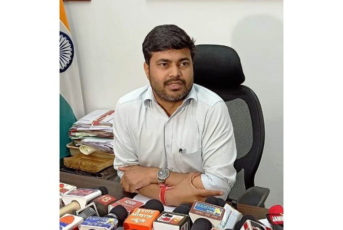 CEO Jammu Smart City addressing a press conference. CEO Jammu Smart City addressing a press conference.