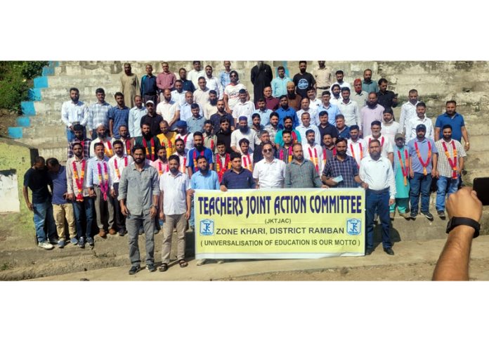 Members of JKTJAC meeting at Khari in Ramban on Sunday.