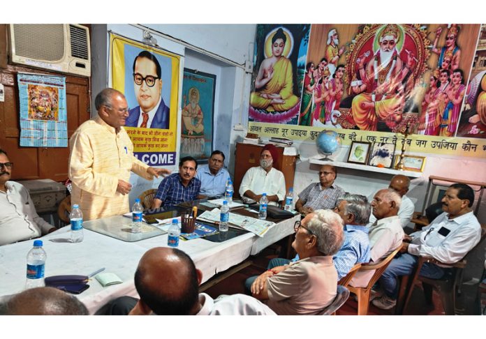 Leaders of OBC organisations at a meeting in Jammu. Leaders of OBC organisations at a meeting in Jammu.