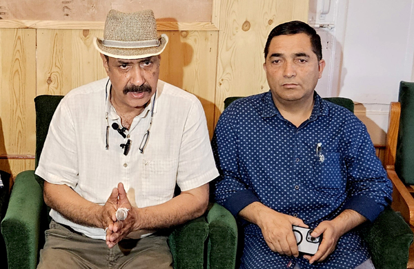 PDP senior leader Basharat Bukhari during a press conference in Srinagar on Tuesday. — Excelsior/Shakeel PDP senior leader Basharat Bukhari during a press conference in Srinagar on Tuesday. — Excelsior/Shakeel