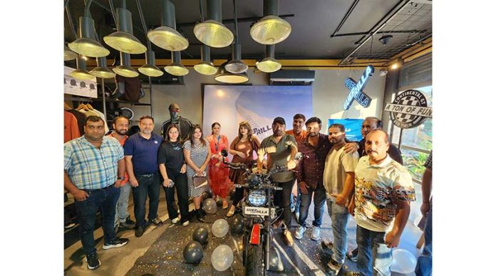 Vikas Rathore, MD Reliance Motors launching Guerrilla 450 in Jammu on Friday. -Excelsior/Rakesh Vikas Rathore, MD Reliance Motors launching Guerrilla 450 in Jammu on Friday. -Excelsior/Rakesh