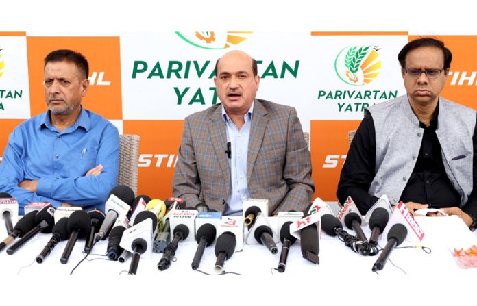 MD STIHL Parind Pral Nudesai during a press conference in Srinagar on Wednesday. —Excelsior/Shakeel MD STIHL Parind Pral Nudesai during a press conference in Srinagar on Wednesday. —Excelsior/Shakeel