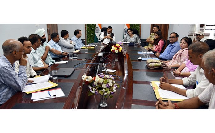 Principal Secy Alok Kumar chairing a meeting on Friday. Principal Secy Alok Kumar chairing a meeting on Friday.