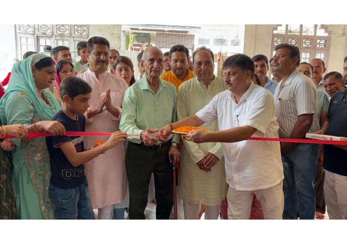 Renowned philanthropist, TR Gupta inaugurating Radha-Krishan Temple at village Rattian of RS Pura in Jammu.