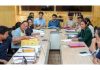 Secretary Law of Union Territory of Ladakh, Shashi Kant Bhagat chairing a meeting at Leh on Wednesday.