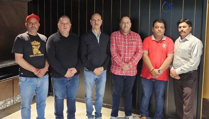 Kushal Magotra, President of PHB&R Association posing along with other executive members on Thursday.