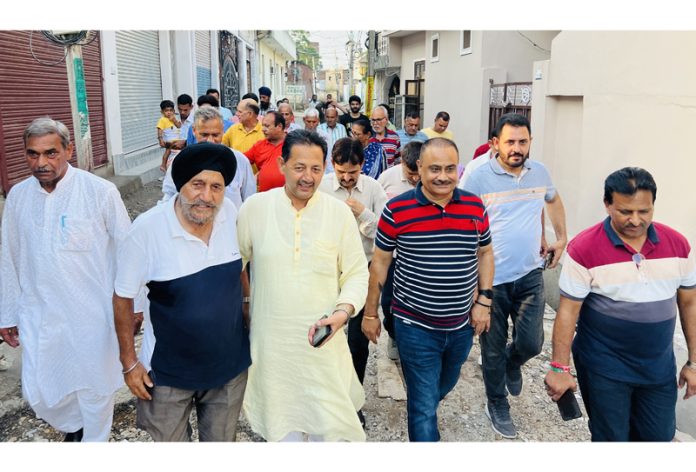Senior BJP leader, Baldev Singh Billawaria during visit to Digiana in Jammu on Monday. Senior BJP leader, Baldev Singh Billawaria during visit to Digiana in Jammu on Monday.